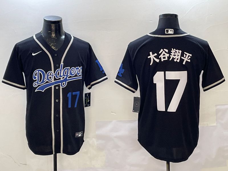 Men Los Angeles Dodgers 17 Ohtani Black Fashion Game 2025 Nike MLB Jersey style 3010